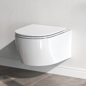 AM.PM Wand-WC X-Joy S, spülrandlos mit Softclose-Sitz, Hänge-WC in Weiß.